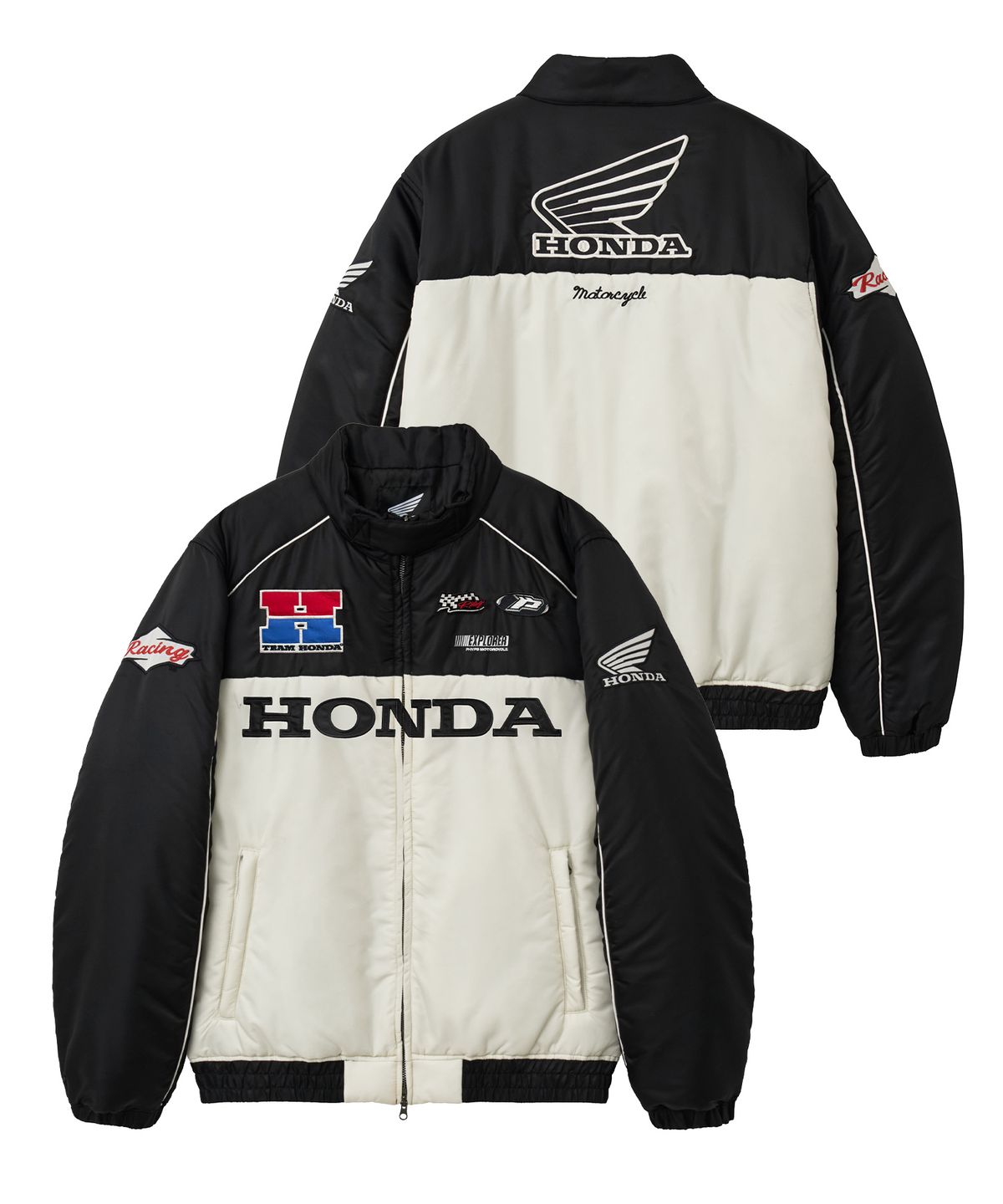 핍스 모터사이클(PHYPS MOTORCYCLE) Nylon Racing Patch Blouson Jacket Black