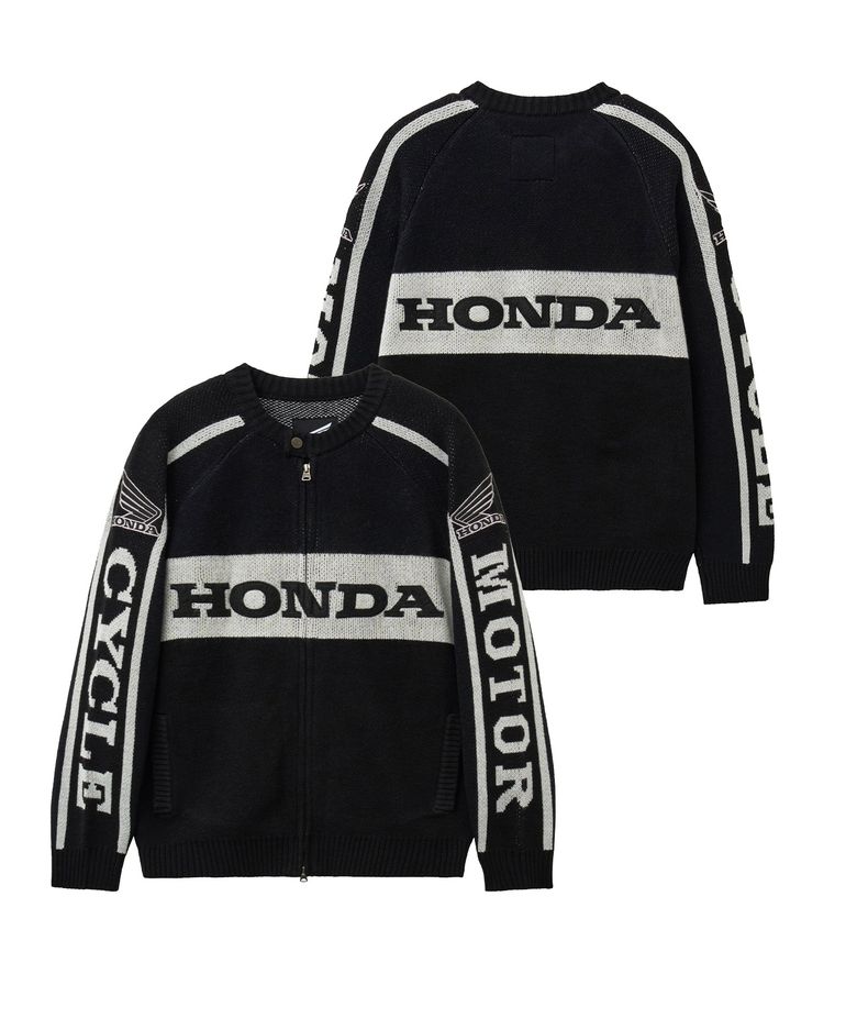Big Logo Knit Zip-Up Black