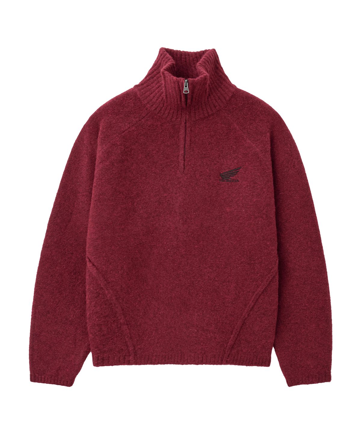 핍스 모터사이클(PHYPS MOTORCYCLE) Mesh Detail Half Zip Knit Red