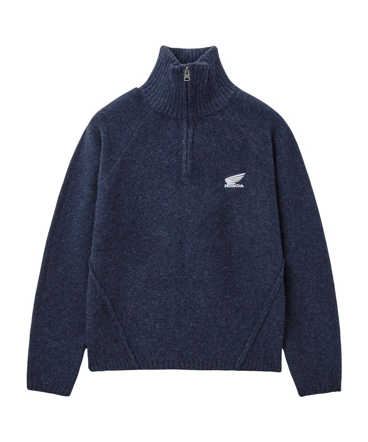 핍스 모터사이클(PHYPS MOTORCYCLE) Mesh Detail Half Zip Knit Blue