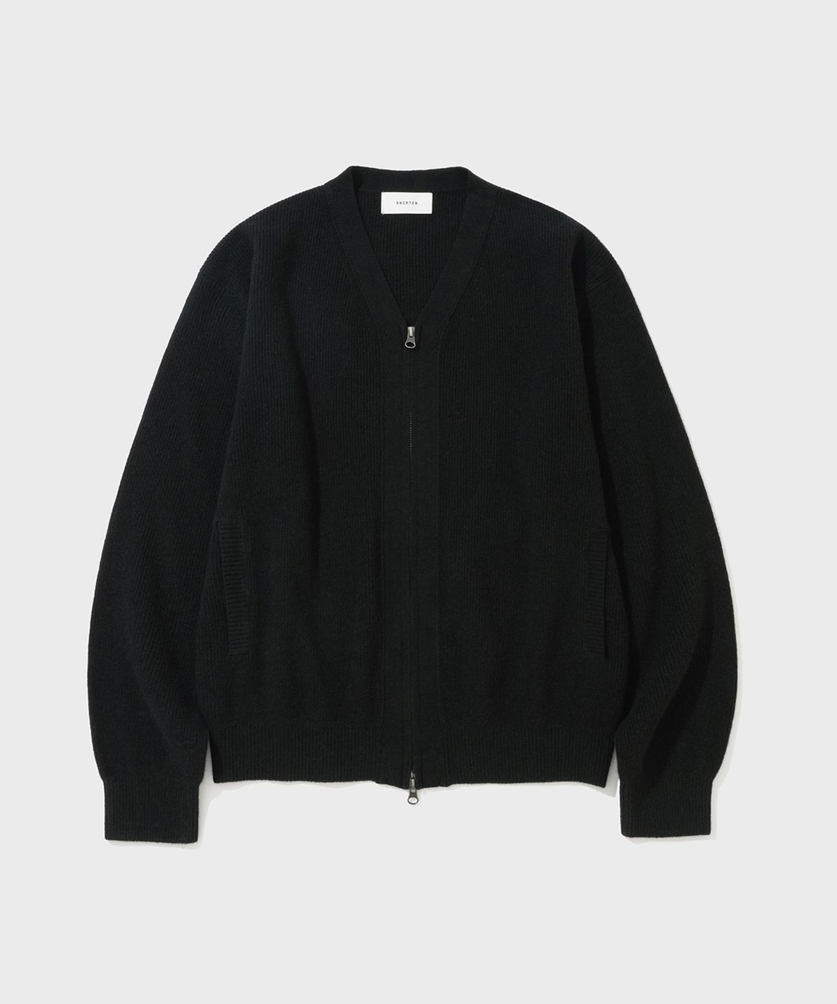 셔터(SHIRTER) WOOL CASHMERE ZIP CARDIGAN (BLACK)