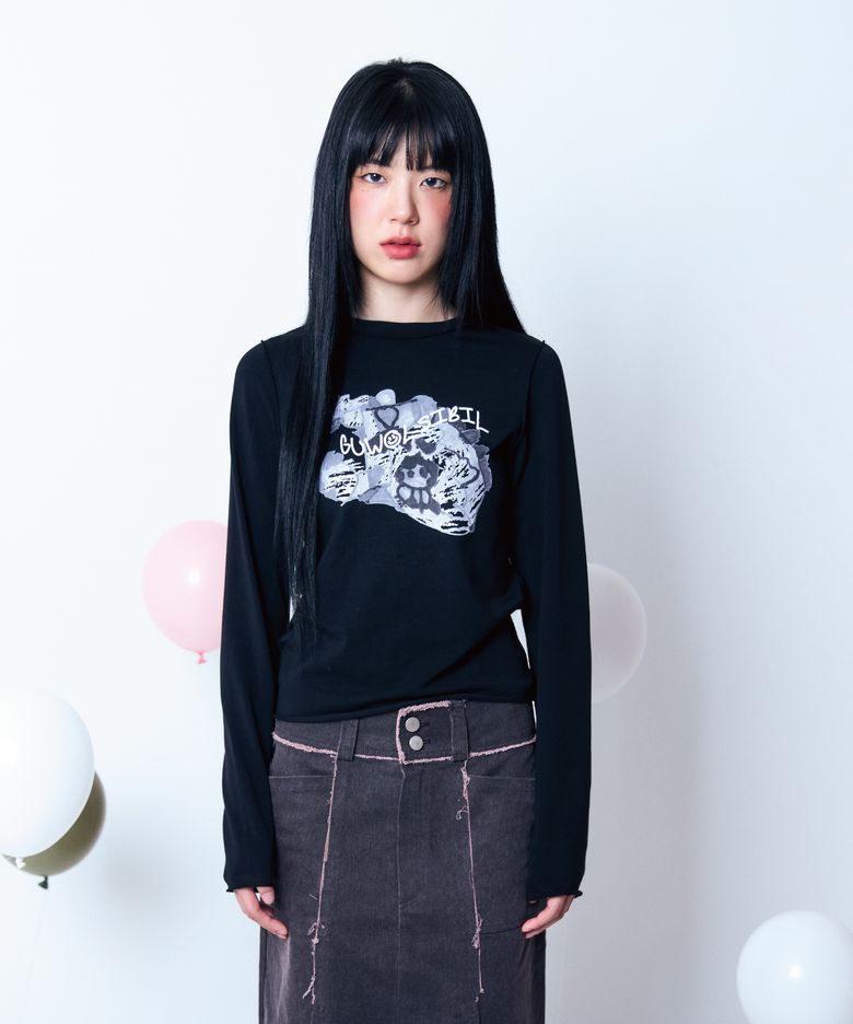 Children Reversible Print T-shirt Black