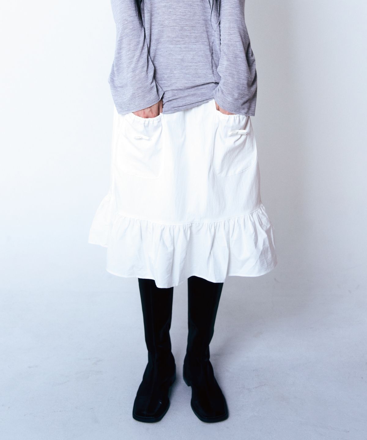 구월십일(GUWOLSIBIL) 26AT Version Midi Skirt Ivory