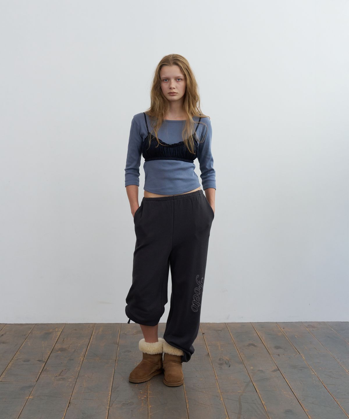 포에토(FOETO) Kitsune stitch pants - charcoal