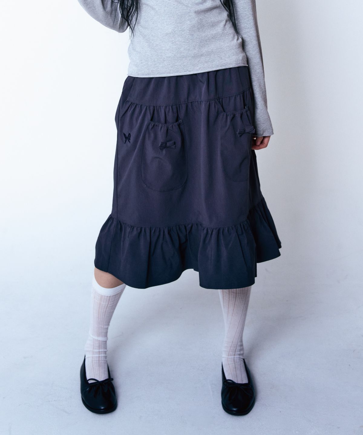 구월십일(GUWOLSIBIL) 26AT Version Midi Skirt Navy