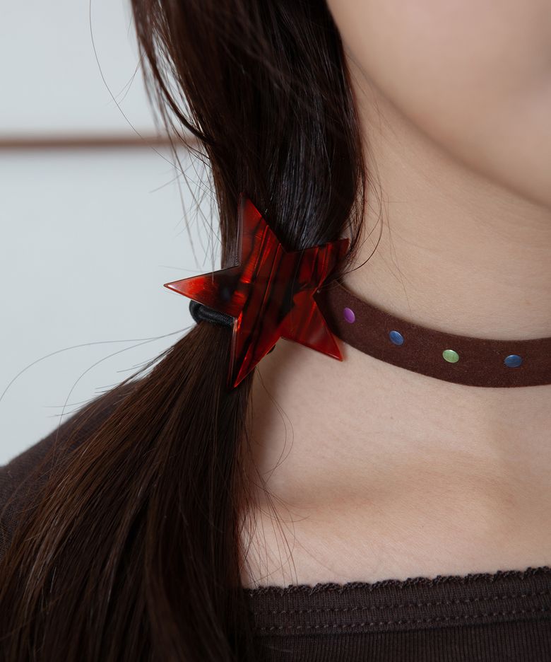 star aurora hair strap - red brown