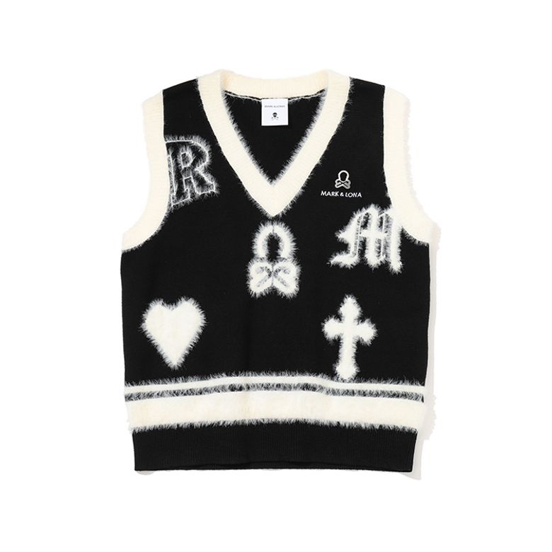 W GN LOGO COMBI KNIT VEST LS3IV01F