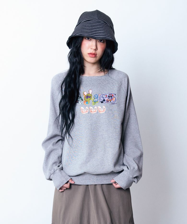 Child Waffle Sweatshirt Grey Melange