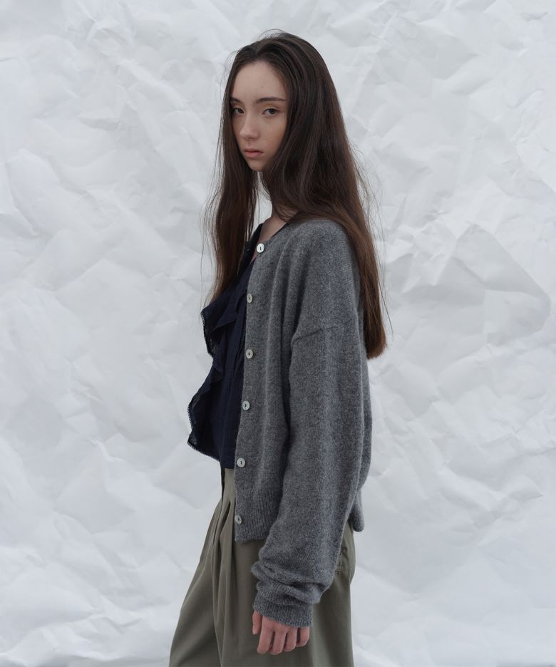 Basic alpaca cardigan - charcoal