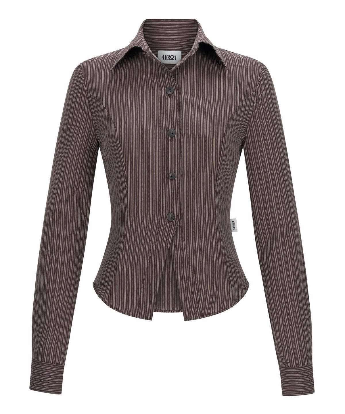 공삼이일(0321) STRIPE SLIM SHIRT Ver.2_BROWN