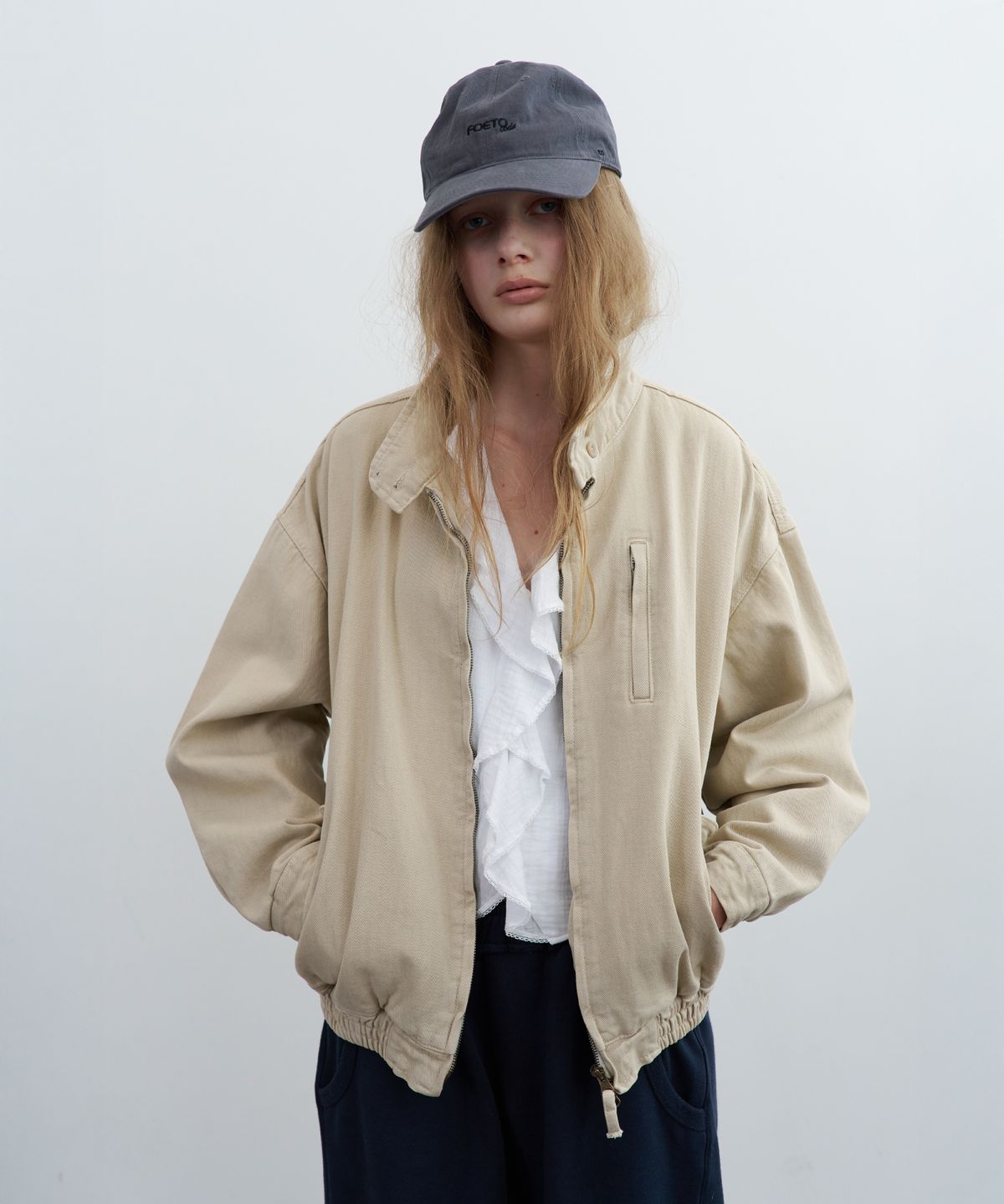 포에토(FOETO) Vintage washed cotton jacket - beige