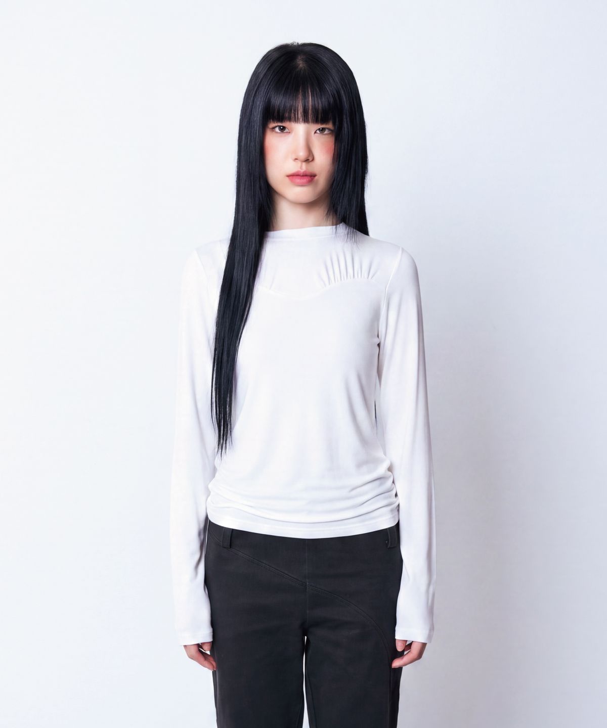 구월십일(GUWOLSIBIL) Fresh Line Shirring T-shirt Ivory