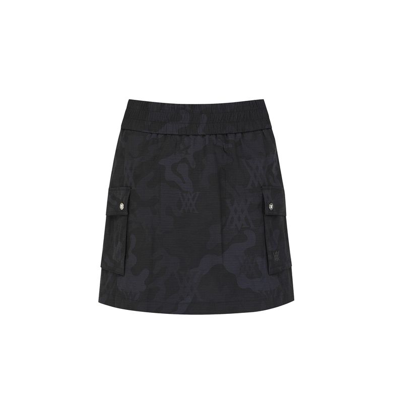 WOMEN BANDED CARGO SKIRT_BK