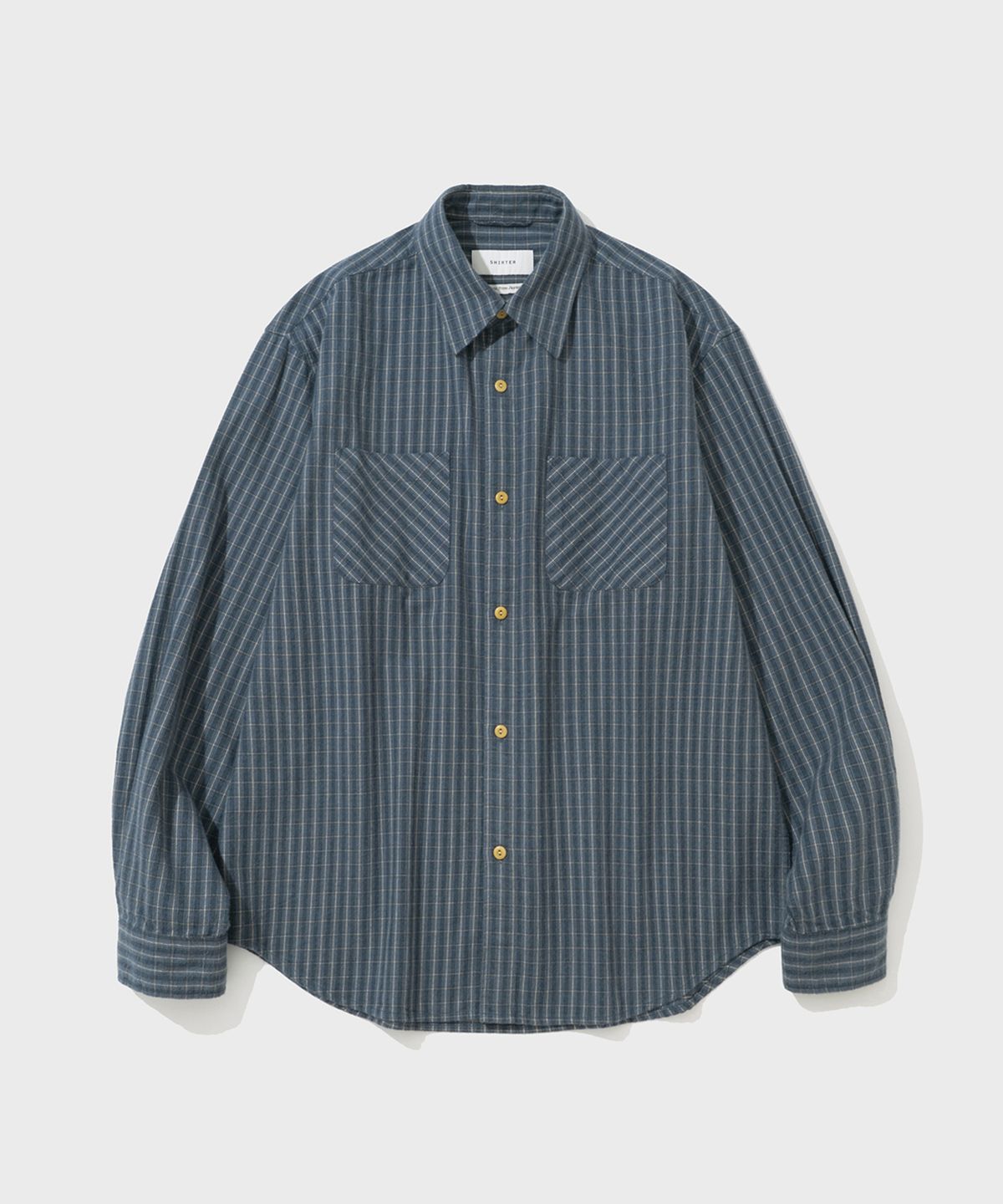 셔터(SHIRTER) ORGANIC BRUSHED COTTON SHIRT (MIDNIGHT)