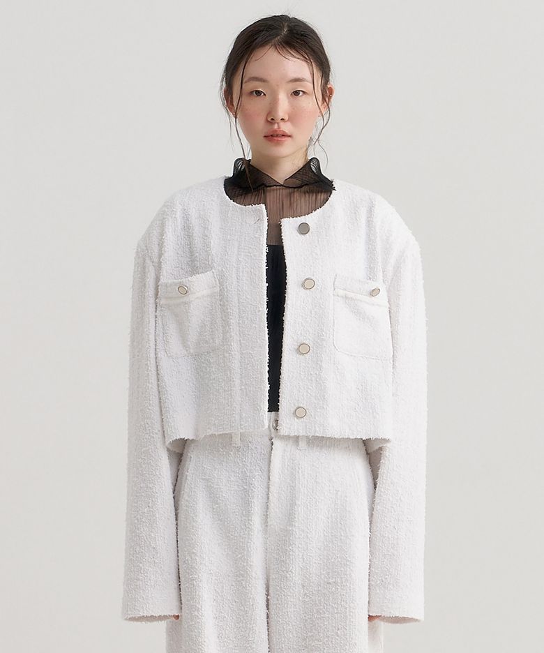 데님 트위드 크롭 재킷 DENIM TWEED SHORT JK