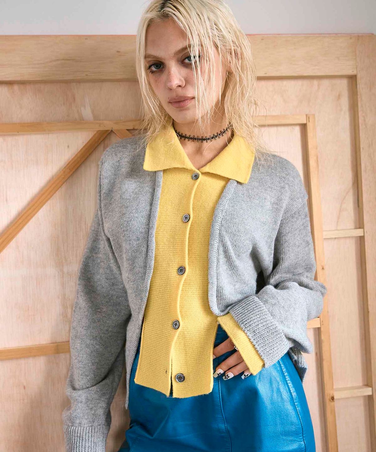 하이타이드 프랭키(HIGHTIDEFRANKIE) Cosmic Girl Layered Cardigan Grey