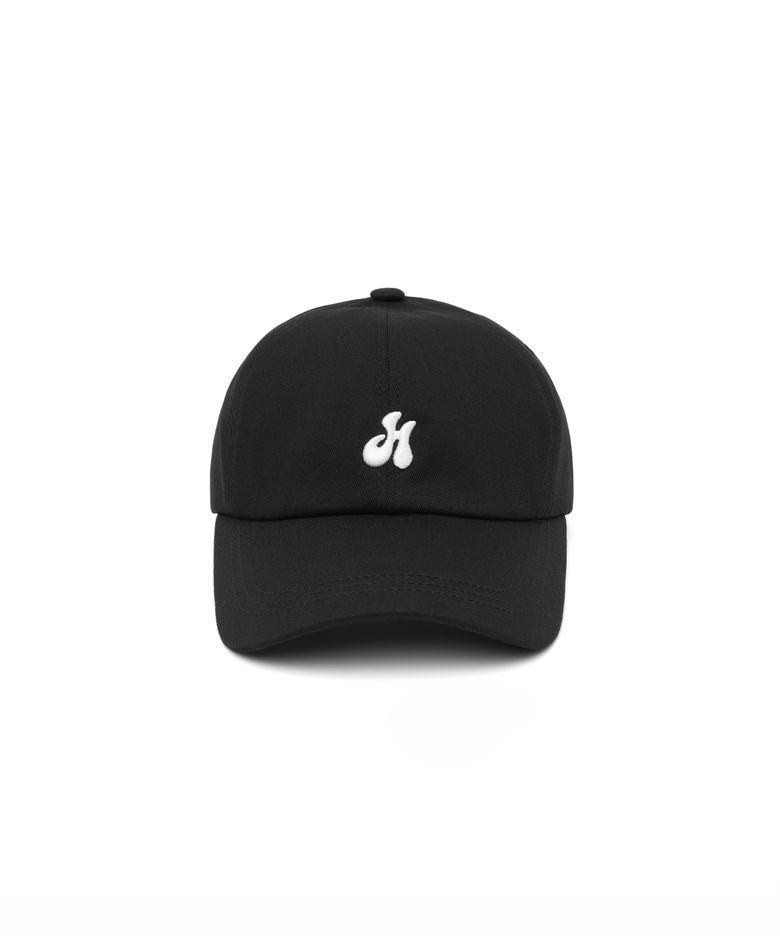 H Symbol Cotton Ball Cap - Black