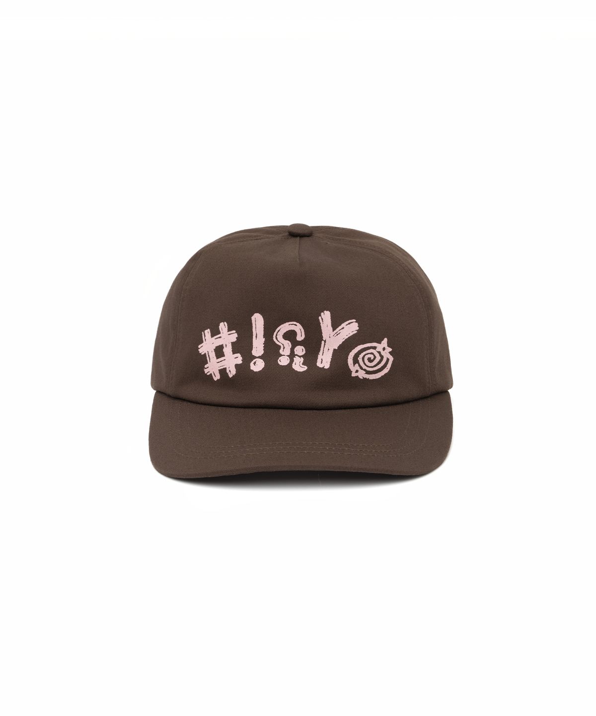 히쇼(HISYO) Glitch Logo Cotton Flat Cap - Brown