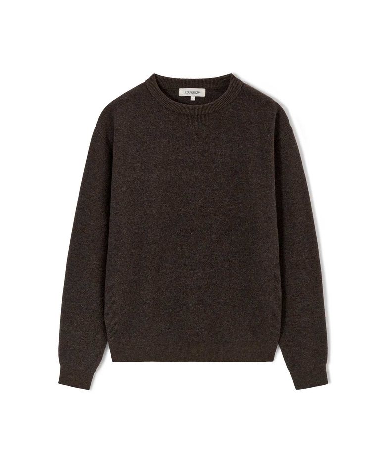 HEAVY DUTY 질롱울 크루넥 스웨터 BROWN