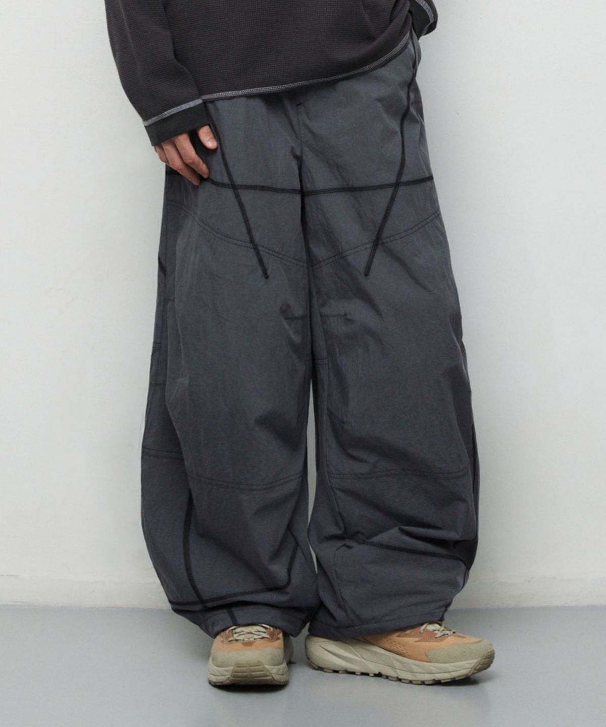 마하그리드(MAHAGRID) BASIC LOGO SS COTTON PANT[CHARCOAL]