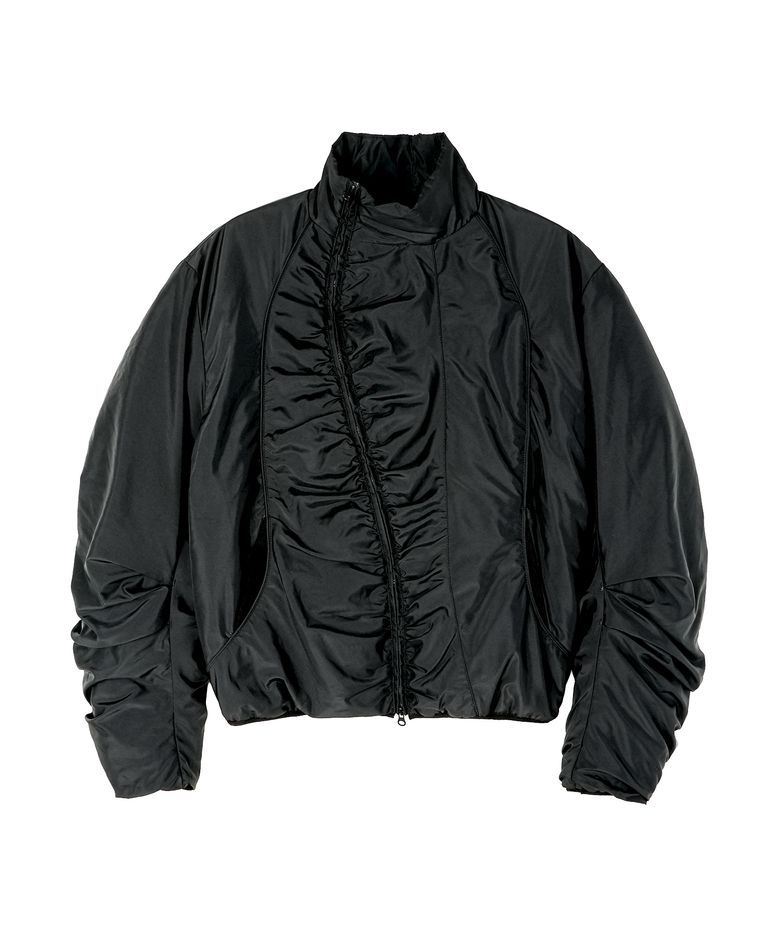 커브드 지퍼 푸퍼 자켓_[BLACK]