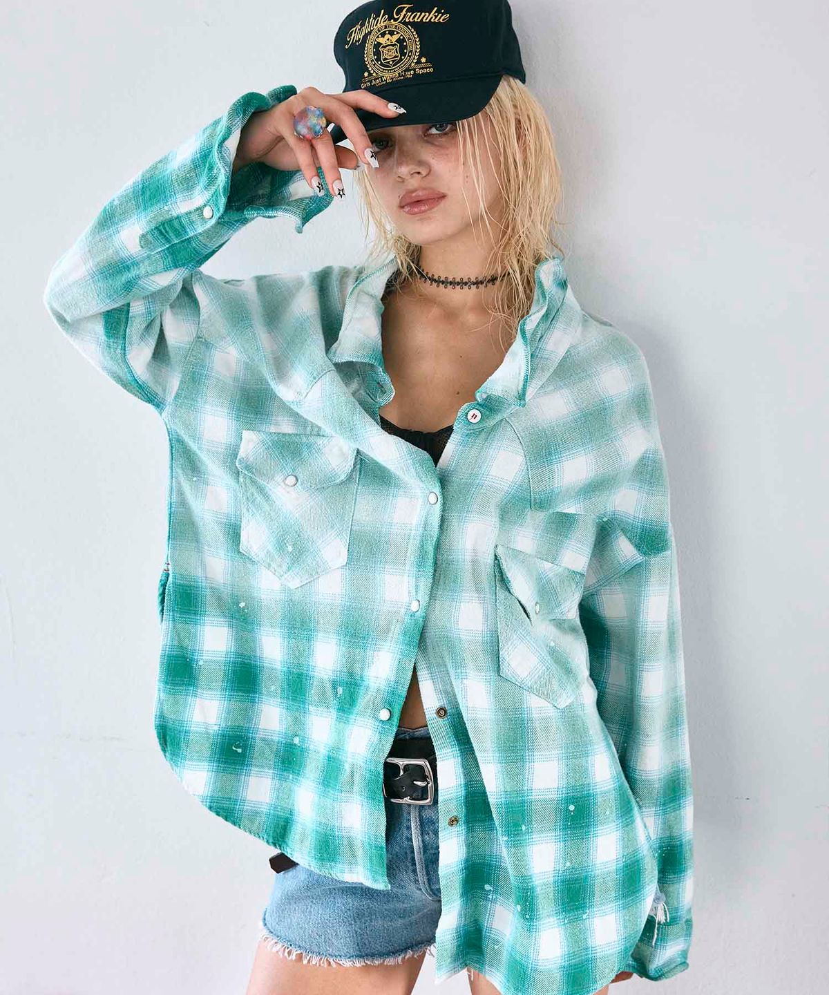 하이타이드 프랭키(HIGHTIDEFRANKIE) Painted Western Shirt Green