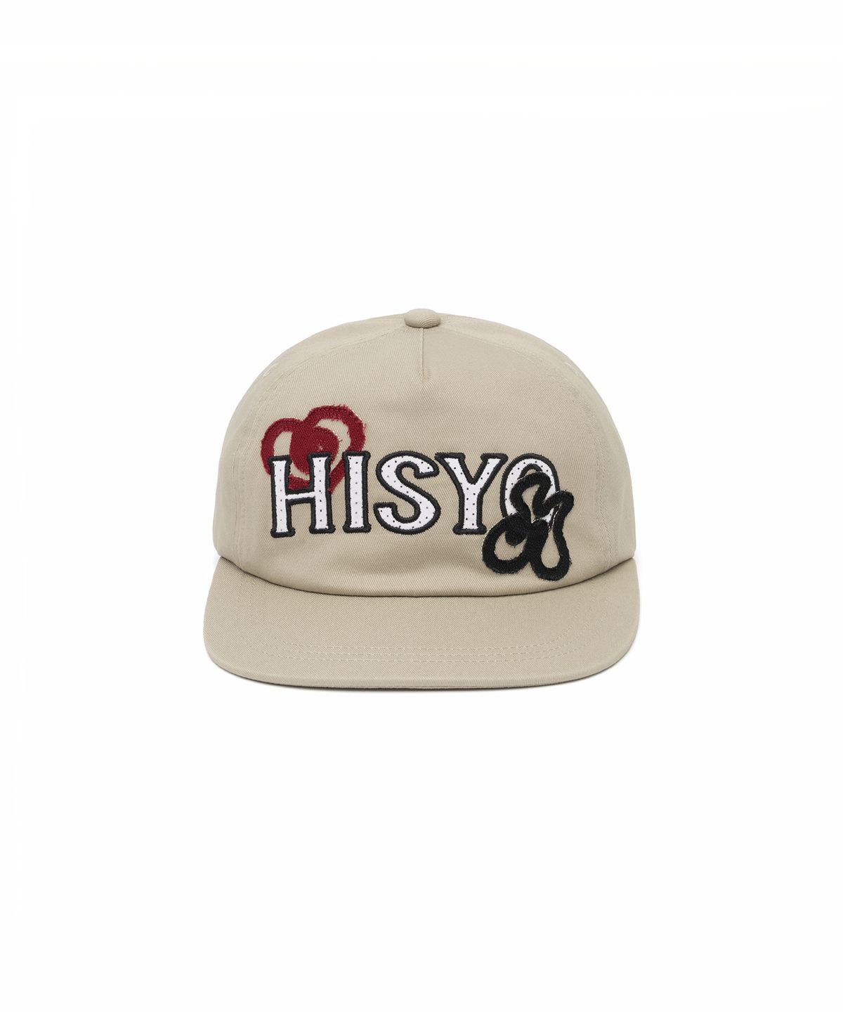 히쇼(HISYO) Dot Logo Applique Flat Cap - Beige