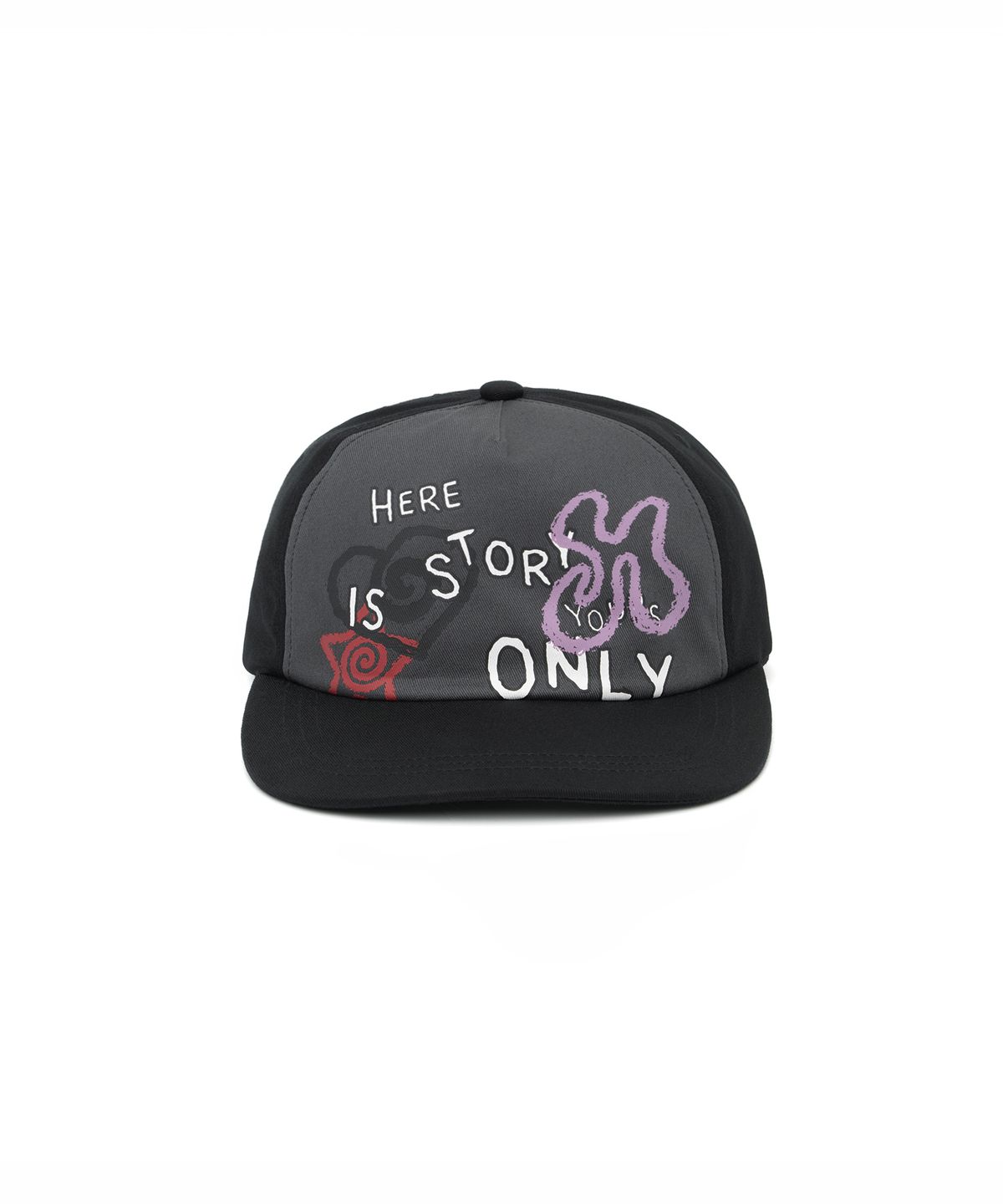 히쇼(HISYO) Scribble Contrast Flat Cap - Black