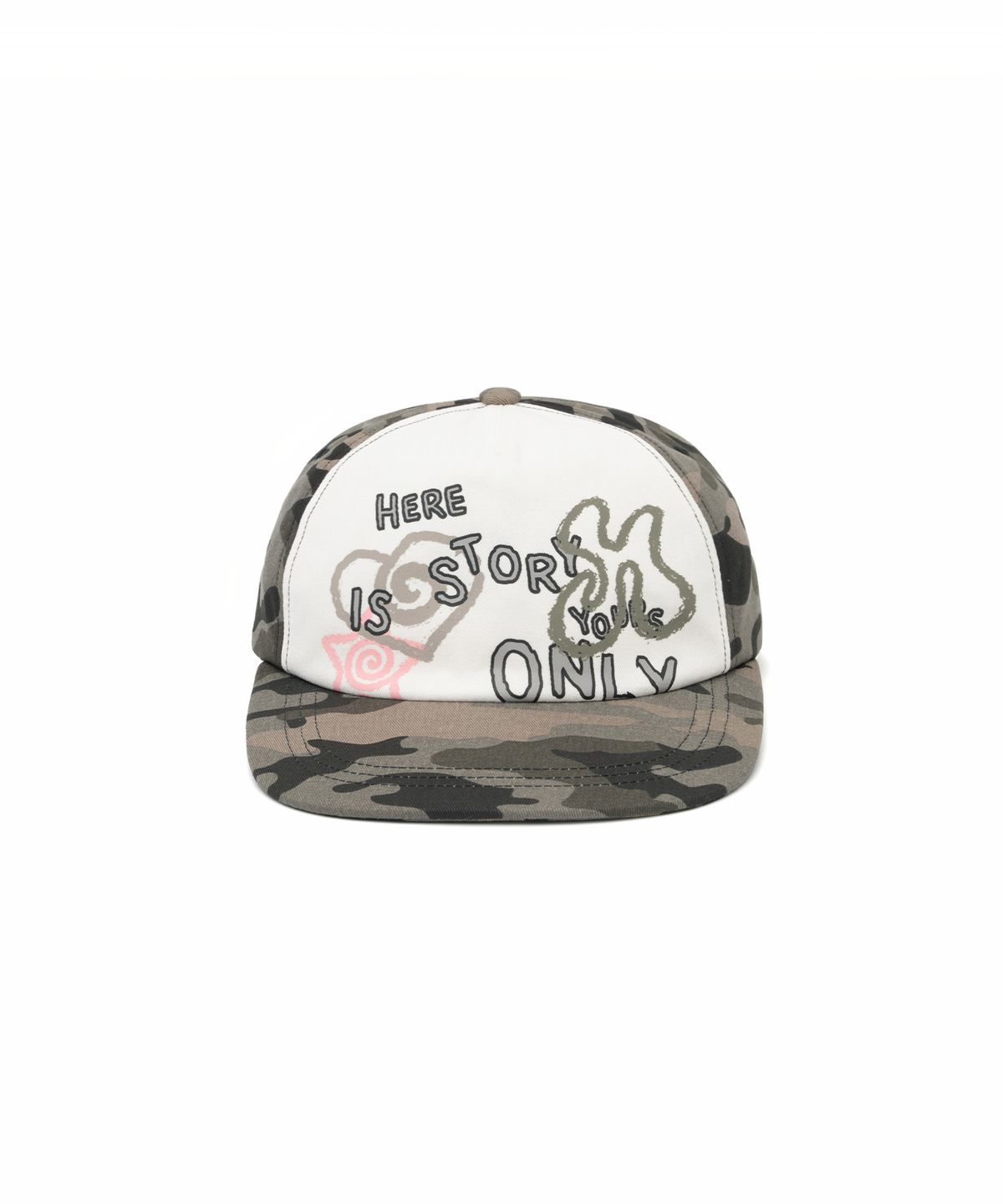 히쇼(HISYO) Scribble Contrast Flat Cap - Camo
