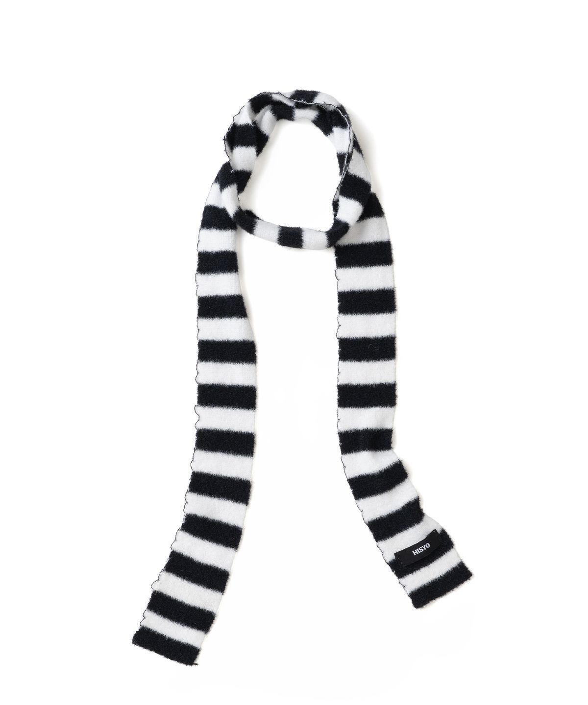 히쇼(HISYO) HISYO Stripe Slim Muffler - Black