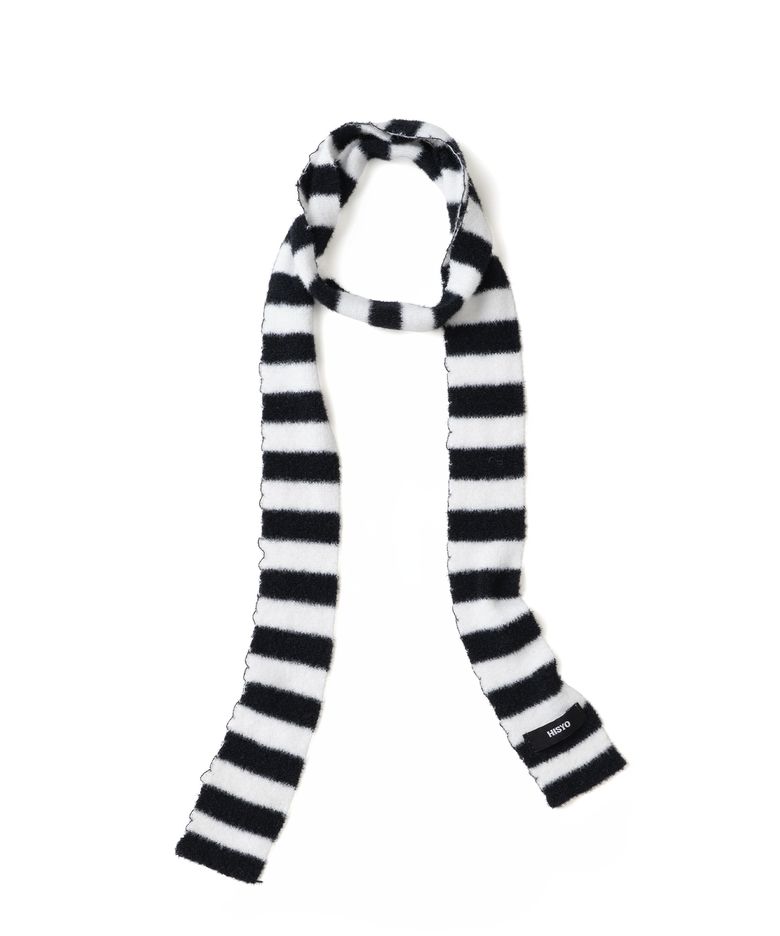 HISYO Stripe Slim Muffler - Black