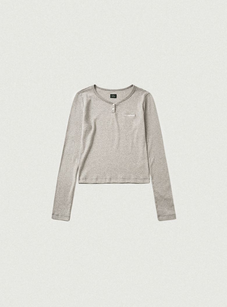 Devon Stripe Henley T-Shirt_Grey