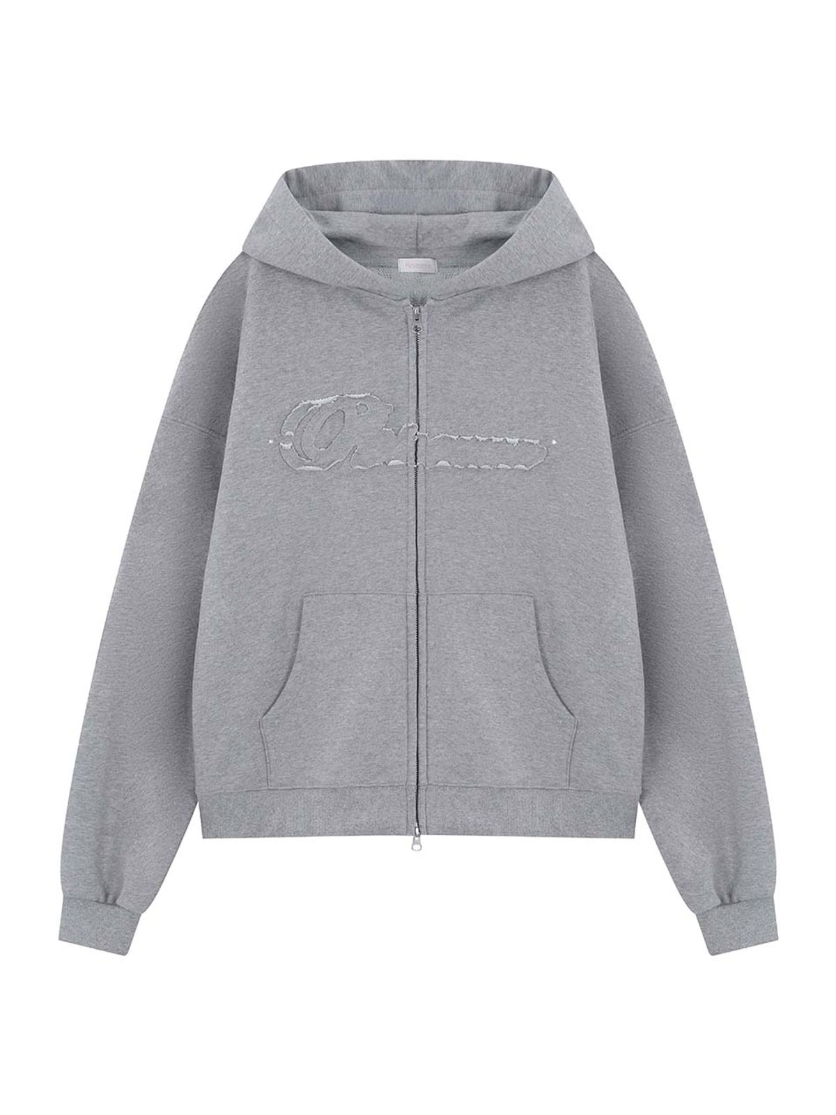 로잔느(ROSEANNE) Off-Duty Oversized Zip-Up Hoodie (Gray)