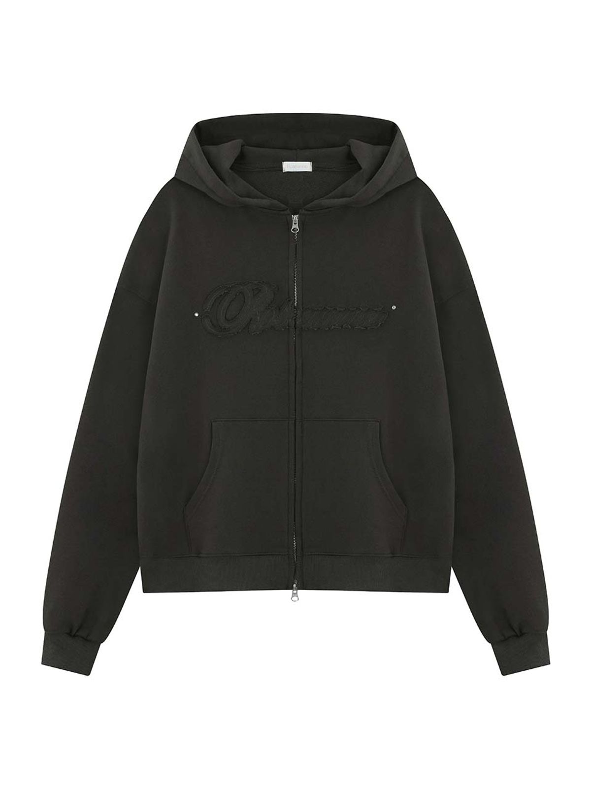 로잔느(ROSEANNE) Off-Duty Oversized Zip-Up Hoodie (Charcoal)