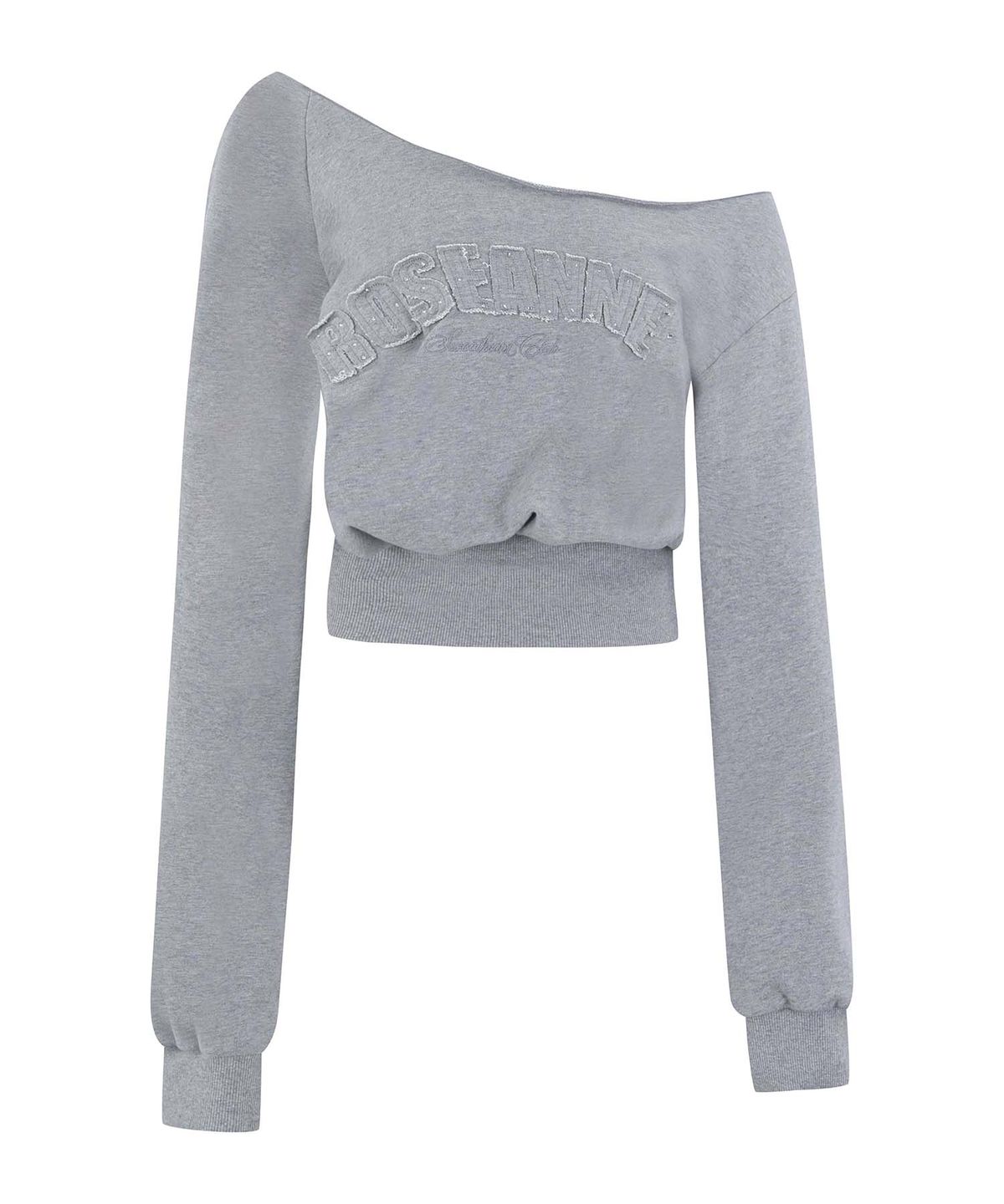 로잔느(ROSEANNE) Sweetheart Club One-Shoulder Sweatshirt (Gray)