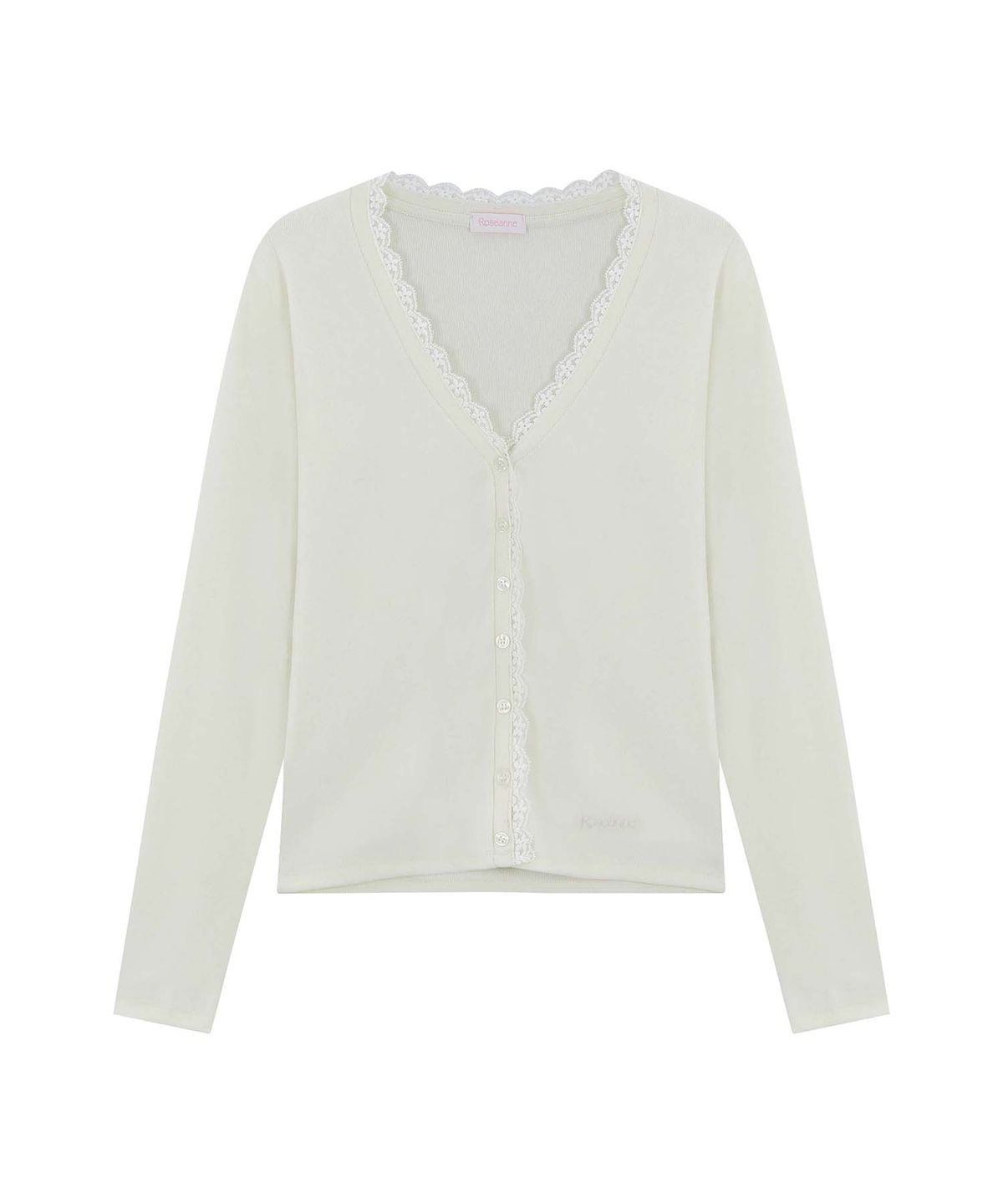 로잔느(ROSEANNE) Milkshake Lace-Trim Cardigan (Vanilla)