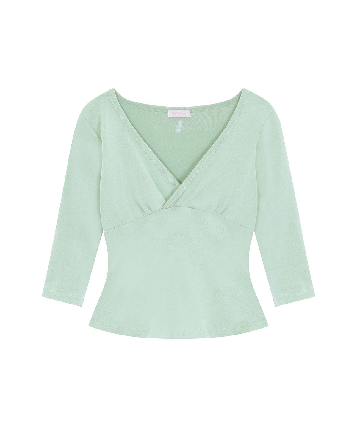 로잔느(ROSEANNE) Rachel Wrap 3/4-Sleeve Top (Cream Mint)