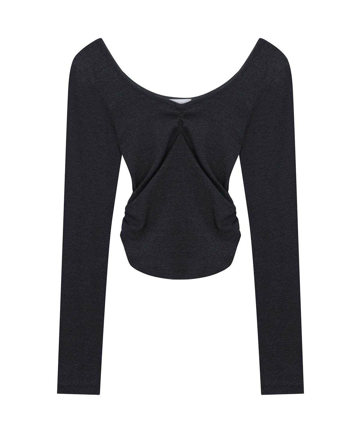 로잔느(ROSEANNE) Dear Diary Shirred Sleeve Tee (Charcoal)