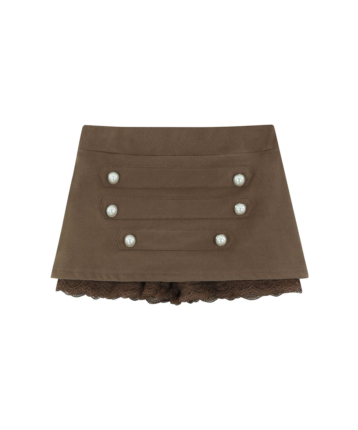 로잔느(ROSEANNE) Juliette Lace-Trim Napoleon Skort (Camel)