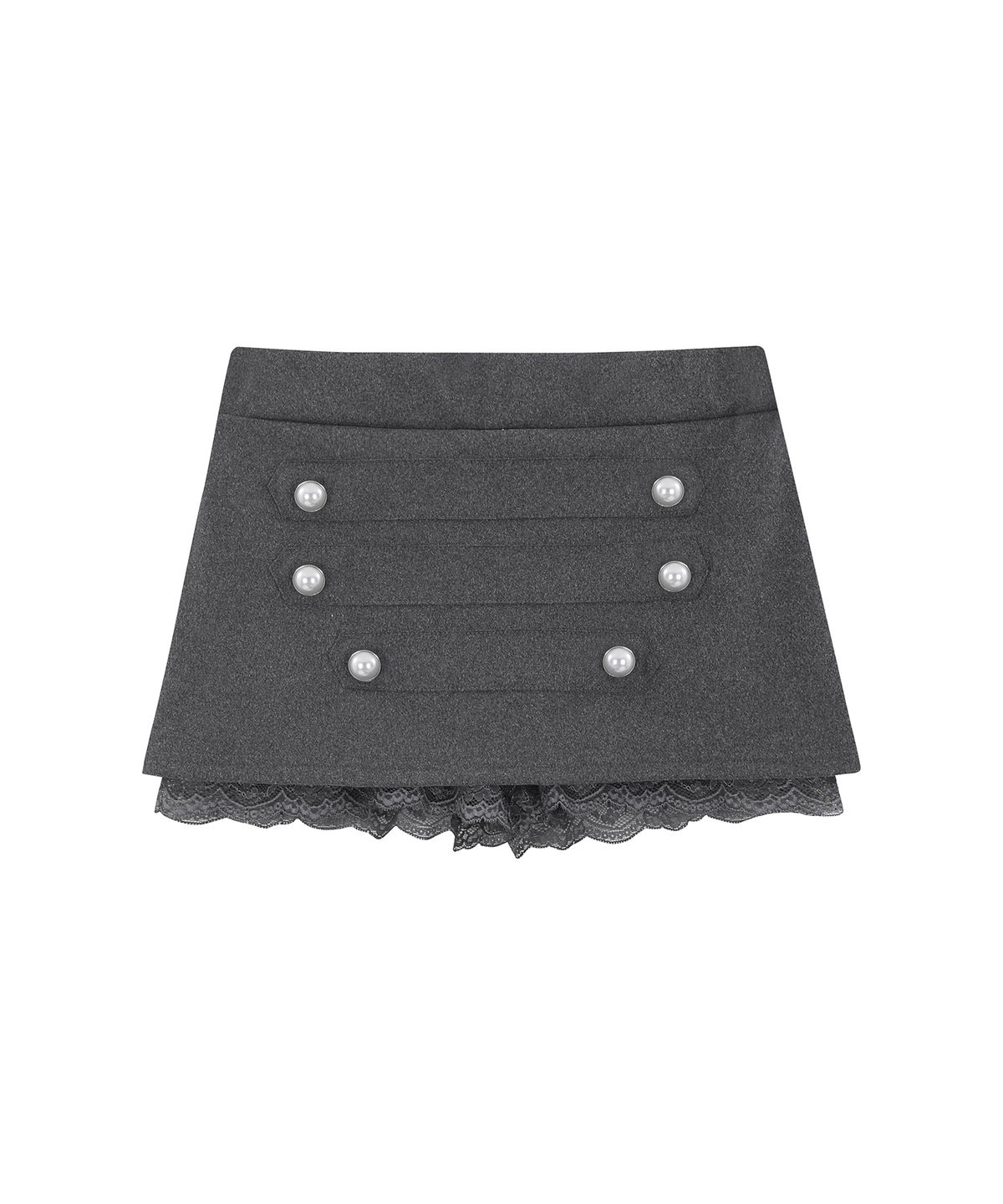 로잔느(ROSEANNE) Juliette Lace-Trim Napoleon Skort (Gray)