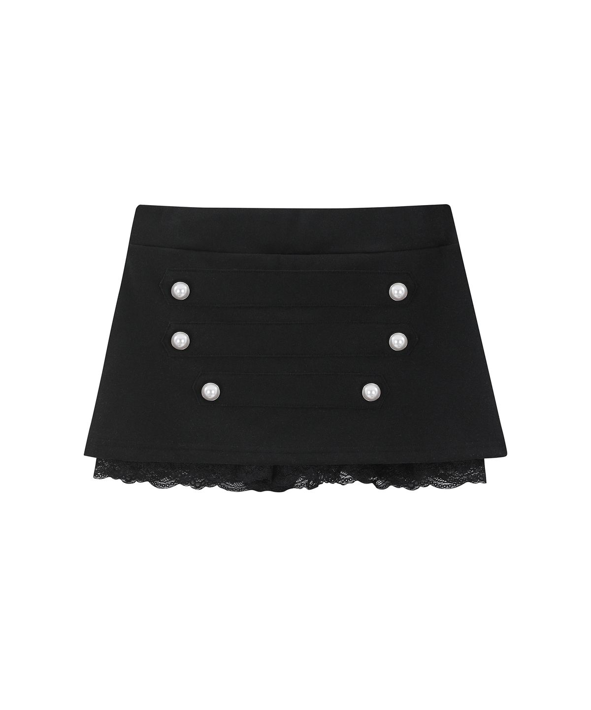 로잔느(ROSEANNE) Juliette Lace-Trim Napoleon Skort (Black)
