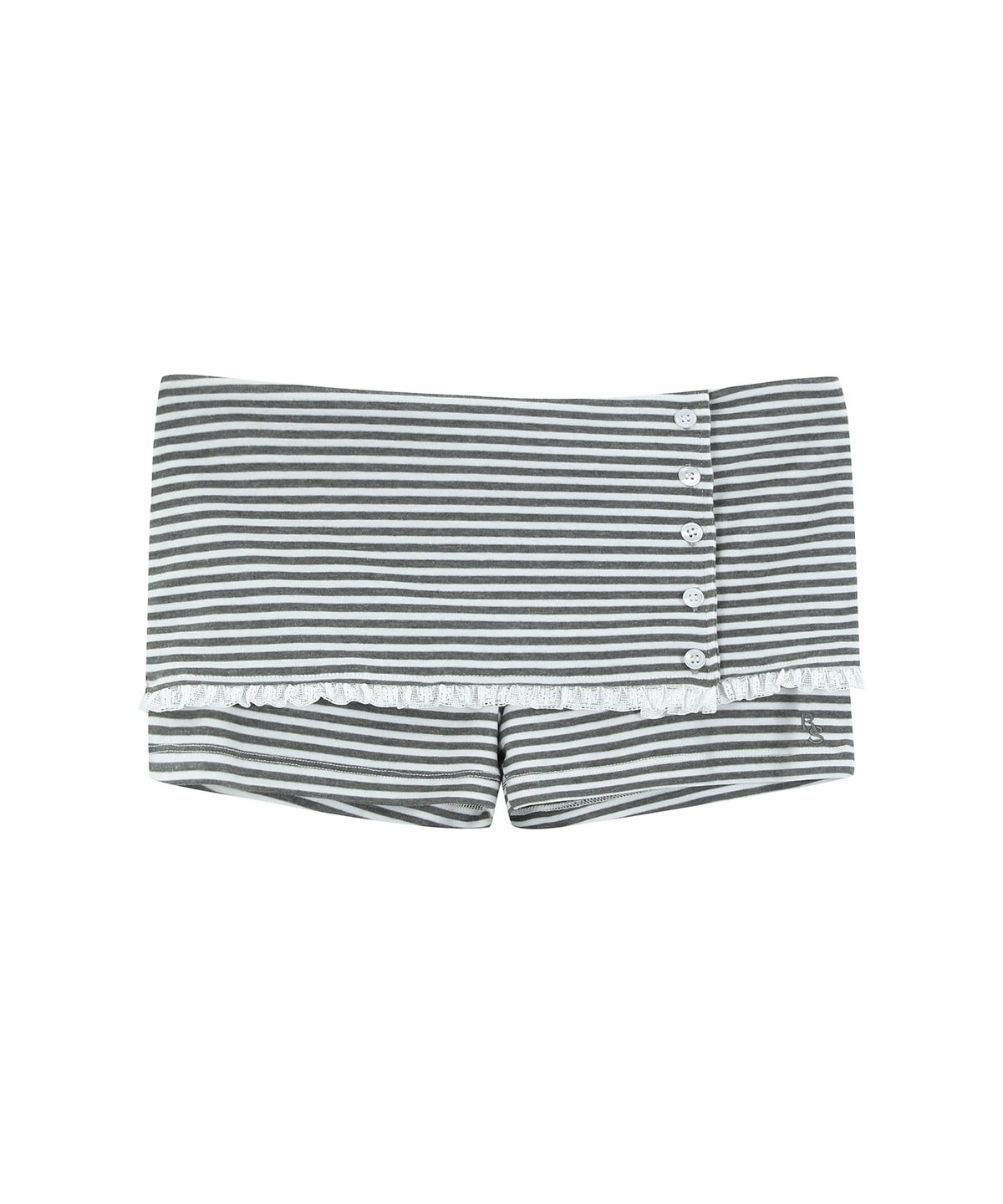 로잔느(ROSEANNE) Candy Crush Stripe Foldover Shorts (Sugar Gray)