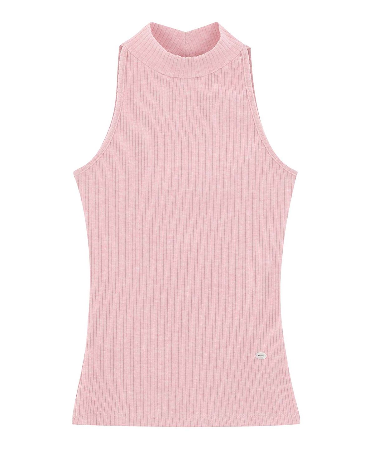 로잔느(ROSEANNE) Sculpt Mock-Neck Sleeveless Top (Dusty Rose)