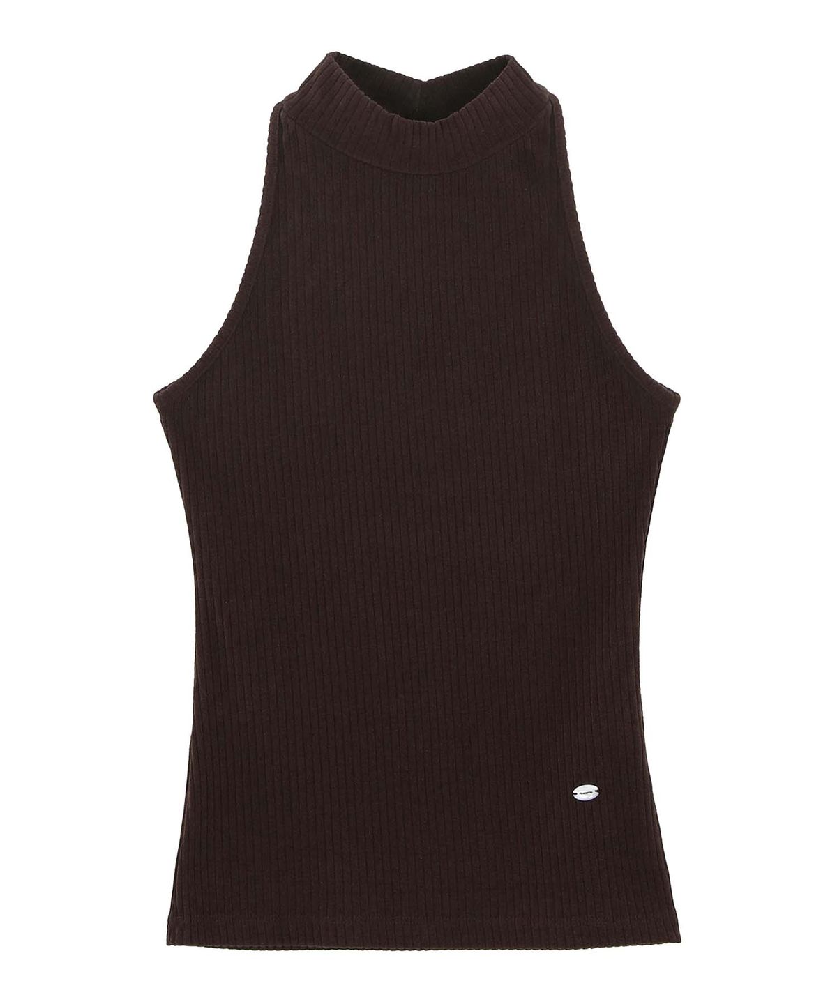 로잔느(ROSEANNE) Sculpt Mock-Neck Sleeveless Top (Chocolate Brown)