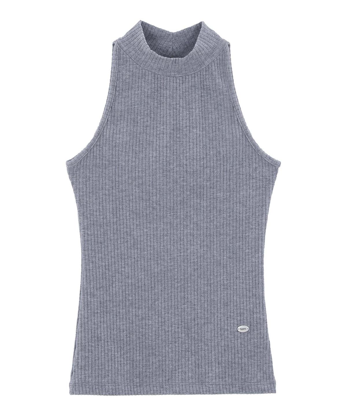로잔느(ROSEANNE) Sculpt Mock-Neck Sleeveless Top (Blue Gray)