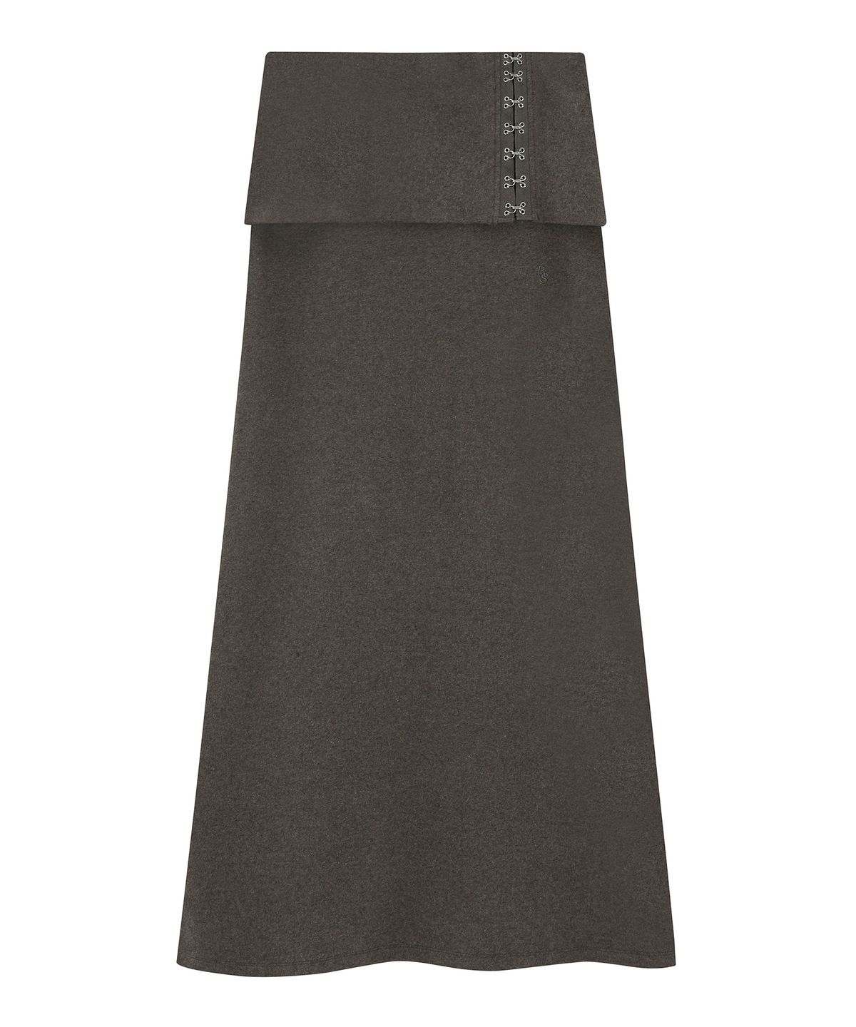 로잔느(ROSEANNE) Contour Foldover Maxi Skirt (Brown)