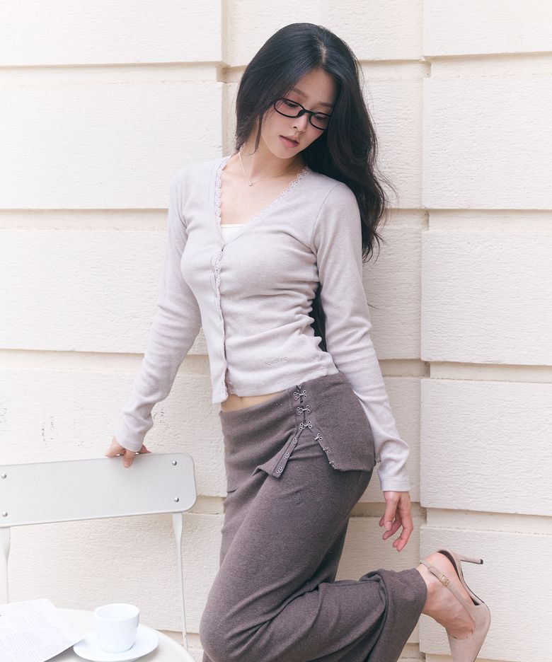 Contour Foldover Maxi Skirt (Brown)
