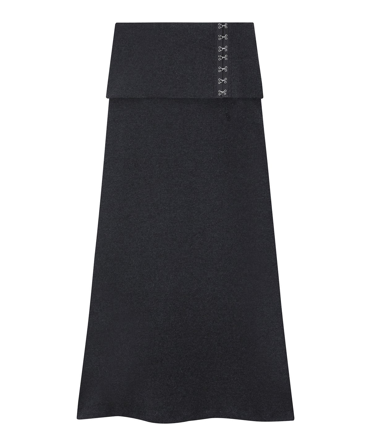로잔느(ROSEANNE) Contour Foldover Maxi Skirt (Charcoal)
