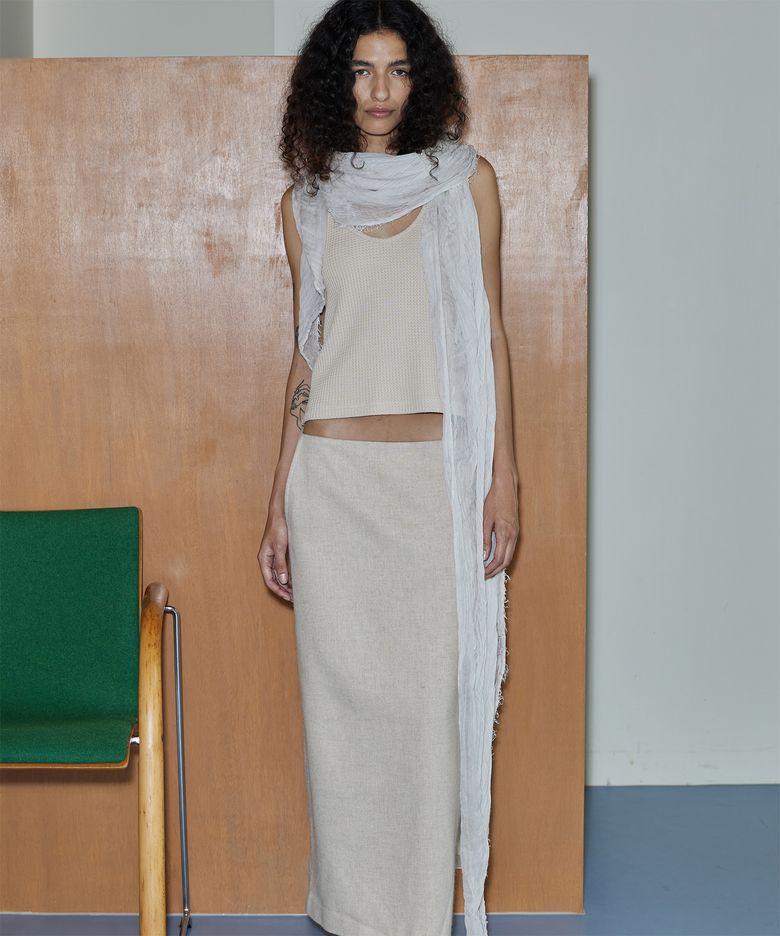 WOOL LONG SKIRT (IVORY)