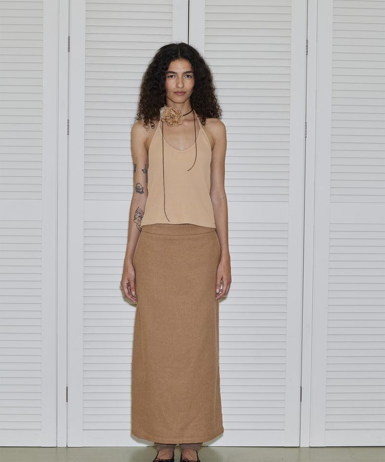 WOOL LONG SKIRT (BEIGE)